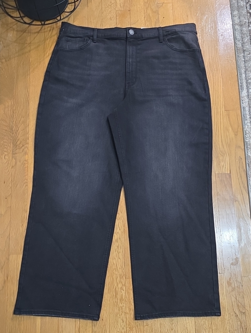 SO BRAND WOMEN'S JUNIORS PLUS BLACK HIGH-RISE WIDE LEG JEANS SIZE 22